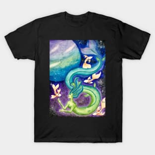 Pisces Astrological Sign Space Portrait T-Shirt